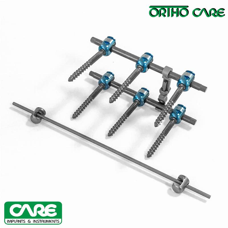 Транспедикулярна система на 6 поліаксіальних гвинтів з подвіною різьбою - 5,5 х 40мм